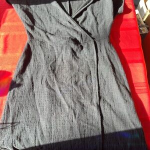 Madewell Textured Black Midi Dress